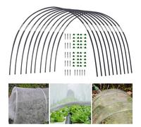 Garden Hoop For Netting, Garden Hoop For Raised Beds, Plant Fiberglass Support Frame, Indoors & Outdoors Netting Kit For Flowers, Vegetables, Gardening Frame With Connectors For Allotments