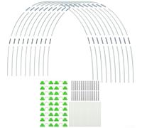 Garden Hoops For Raised Beds, White Fibreglass Plant Support With Clips And Connectors For Diy Greenhouse Tunnels, 25 Piece Set(50PCS)