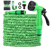 Garden Hose 30m Hose Pipes with 7 Modes Expandable Hose Pipe with Water Spray Gun Hosepipes for Garden, Magic Water Pipe Garden Hose Reel, 100FT Green