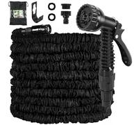 Garden Hose 30m Hose Pipes with 7 Modes Expandable Hose Pipe with Water Spray Gun Hosepipes for Garden, Magic Water Pipe Garden Hose Reel, 100FT Black