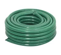 Garden Hose 50m PVC Green 0.75" with 4-Piece Fitting Set Flexible Heavy 3-Layer+