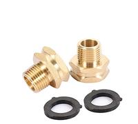 Garden Hose Adapter,3/4"GHT Female x 1/2" NPT Male Connector,GHT to NPT Adapter Brass Fitting,Brass Pipe to Garden Hose Fitting Connect (2 Pack) (1/2NPT)
