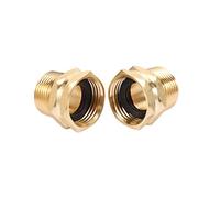 Garden Hose Adapter,3/4"GHT Female x 3/4" NPT Male Connector,GHT to NPT Adapter Brass Fitting,Brass Pipe to Garden Hose Fitting Connect (2 Pack) (3/4NPT)