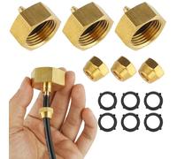 Garden Hose Adapter 3 Pack Standard 3/4" Female Thread to 1/4" Irrigation Hose Pipe Brass Tap to Hose Adapter Connector Drip Irrigation Hose Connectors