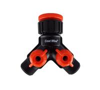 Garden Hose All Connectors Fittings Universal Standard Hozelock Compatible Black 3/4 inch 1/2 inch (2-Way 3/4BSPM Splitter)