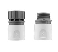 Garden Hose All Connectors Fittings Universal Standard Hozelock Valves Male Female Compatible White (3/4 BSP - Set of M/F)