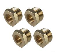 Garden Hose Bushing Set 4 Pieces Brass 3/4 GHT Male to 3/8 NPT Female Threaded Reducer for Pipe Connection Solutions