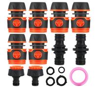 Garden Hose Connector for Hose Pipe, Garden Hosepipe Connector Set Hosepipe Connectors and Fittings Outdoor Tap Connector Adapter for Tap 3/4'' 1/2'', Double Male Hose Connector Fittings