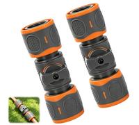 Garden Hose Connector Hose Coupling with Regulating Valve Pack of 2 | For Gardena coupling with stopcock, hose connector water stop garden hose coupling, 1/2 inch and 3/4 inch