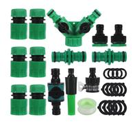Garden Hose Connector Kit 15 Pcs Garden Pipe Fittings Kit Quick Connector for HosePipe:Y-Hose Splitter,Hose Repair Connectors, Nozzle,HoseQuick Connect,Male Threaded Adapter,Male and Female Connectors