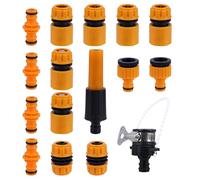 Garden Hose Connector Set | 4 Hose End Quick Connector 2 Hose Waterstop Connector 4 Double Male Hose Connector 2 Hose Tap Connector 1 Universal Faucet Connector 2 Hose Repair Connector 1 Hose Nozzle