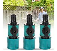 Garden Hose Connector & Shut Off Valve, 3pcs Quick Release in Line Tap Hosepipe Connectors, Waterbutt Hose Connector with Matching Hoses End Quick Connectors