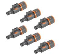 Garden Hose Connector with Control Valve, 6 Pack Quick Release in Line Shut Off Valve, Hose Coupling Adaptor Hose Pipe Connectors and Fittings for Garden Lawn