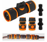 Garden Hose Connector with Shut Off Valve, Double Male Hose to Hose Connector with Valve, Hose Pipe Stop Regulator Water Hosepipe Extension Repair Joiner Sprinkler Connectors
