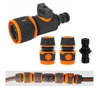 Garden Hose Connector with Shut Off Valve, Double Male Hose to Hose Connector with Valve, Hose Pipe Stop Regulator Water Hosepipe Extension Repair Joiner Sprinkler Connectors
