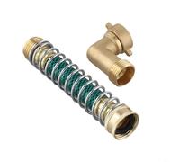 Garden Hose Delay Coupling And 90 Degree Brass Elbow, Yellow Fitting Prevents Kinks For Smooth Water Flow In Outdoor Gardening Tasks