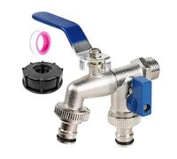 Garden hose distributor, non-slip twist handle for precise control, 2-way distributor, outdoor tap, for gardeners, homeowners and professionals for car washing, floor cleaning and grooming