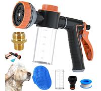 Garden Hose Dog Wash Sprayer with Soap Dispenser and 3/4” GHT x 1/2” NPT Connector for Indoor/Outdoor Pet Wash