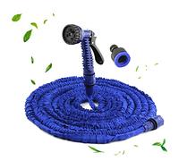 Garden Hose Expandable 100ft 30m Flexible Water Hose Reel Retractable Hosepipes Perfect for Gardens, Patios, Terraces, Windows - Blue