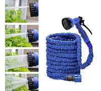 Garden Hose Expandable 100FT - Blue Flexible Magic Hosepipes Expandable Water Pipes with 7 Pattern Spray Nozzle for Gardening, Watering, Cleaning House, Washing Car, Bathing Dog