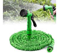 Garden Hose Expandable Water Hose Pipe with 7 Modes Water Spray Gun, 100FT Flexible Magic Hose Pipe Spray Gun, Expanding Garden Hose Reel Anti Leakage Lightweight Green
