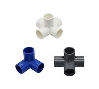 Garden Hose Fittings Watering Connectors PVC Three-Way Four-Way Five-Way Water Supply Pipe Inner Diameter Size 32mm 2 Pcs (Color : Blue 5 Way)