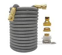 Garden Hose Flexible Expandable Magic Home and Garden Hose House Watering Set for Farm Irrigation Car Wash Pipes for Garden(Grey Hose,50ft-15m Extended)