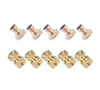 Garden Hose for Easy Swaps 10pcs Water Joint Fittings Quick Connector | Aluminum Alloy Build, Golden Finish, for Lawn Watering and Car Washing, Fits Hoses and Hose Bibs