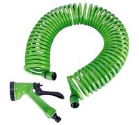 Garden Hose Garden Irrigation Water Hose Sprinkler with 8 Patterned Nozzles Car Cleaning Spring Pipe Plastic(7.5M)