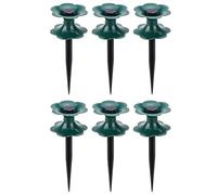 Garden Hose Guide Stakes 6 Green Plastic Zinc Spike Holders