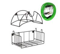 Garden Hose Holder for Wall - Outdoor Water Hose Brackets - Metal Shelf for Outdoor Water Pipe Storage Backyard Garage Organization