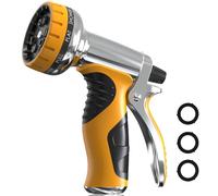 Garden Hose Nozzle, Heavy Duty Metal Water Hose Nozzle with 9 Adjustable Spray Patterns