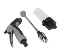 Garden Hose Nozzle Heavy Duty Spray Head for Car Wash Cleaning Irrigation Multi Pattern Water Jet Grey