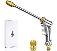 Garden Hose Nozzle Sprayer Heavy Duty Metal Brass Nozzle High Pressure Water Hose Nozzle Adjustable Spray Gun for Watering Plants,Lawn and Patio Cleaning,Car Washing