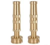 Garden Hose Nozzle, Upgraded 4-Inch Heavy-Duty Brass Adjustable Water Spray Nozzle, Rotating Hose Fitting for Irrigation Watering