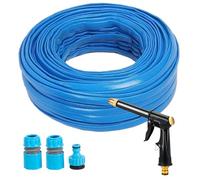 Garden Hose Pipe 15m, Hosepipes for Garden with Spray Nozzle Fittings,Magic Hose with 3/4", 1/2" Fittings,Water Pipe Non Extended Flexible PVC Water Hoses 12mm Inside Diameter Hosepipe (15M)