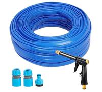 Garden Hose Pipe 25m, Hosepipes for Garden with Spray Nozzle Fittings,Magic Hose with 3/4", 1/2" Fittings,Water Pipe Non Extended Flexible PVC Water Hoses 12mm Inside Diameter Flat Hose Pipes Hosepipe