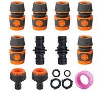 Garden Hose Pipe Connectors and Fittings Set, Including Hose End Quick Connectors, Double Male Pipe Connector, Adapter Connectors for Tap 3/4''&1/2'' 2 in 1