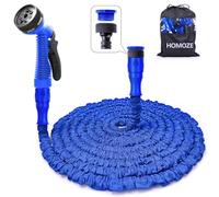 Garden Hose Pipe Expandable Garden Hose with 3/4", 1/2" Fittings, Anti-Leakage - Flexible Expanding Hose with 7 Function Spray Nozzle by Homoze(Blue, 50ft)