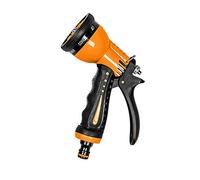 Garden Hose Pipe Spray Gun - 8 Pattern Water Nozzle with Trigger Lock - Anti-Slip Grip - Click Lock Hose Connector - Hozelock & Gardena Compatible - For Lawn Watering, Car Wash, Patio, Plants, Pets 45