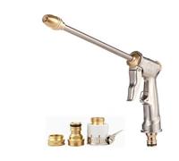 Garden Hose Pipe Spray Gun, High Pressure Metal Hose Nozzle Adjustable Heavy Duty Brass Zinc Alloy Spray Head for Yard Work Car Washing Patio Cleaning, 3/4 Inch Connector (Ultimate Set)