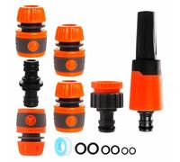 Garden Hose Pipe Spray Gun Hose Nozzle Hose Fitting Starter Set with Tap Hose Connectors and Fittings, Water Hose Spray Gun for Plants Lawns Watering, Car Cleaning, Pets Bathing