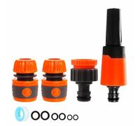 Garden Hose Pipe Spray Gun Hose Nozzle Hose Fitting Starter Set with Tap Hose Connectors and Fittings, Water Hose Spray Gun for Plants Lawns Watering, Car Cleaning, Pets Bathing