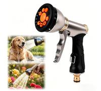 Garden Hose Pipe Spray Gun, Metal Hand Sprayer with 9 Patterns and Water Flow Control, High Pressure Hose Nozzle for Water Plant & Lawn, Wash Car & Pet 1Pc