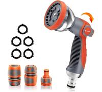 Garden Hose Pipe Spray Gun Set 10 Adjustable Patterns Anti-Slip Design