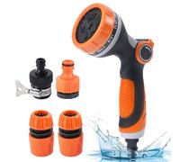 Garden Hose Pipe Spray Gun Set, 10 Adjustable Patterns Spray Nozzle with Thumb Control, High Pressure Anti-Leaking Hose Gun with Hose Connectors, Perfect for Car Washing, Plants Watering, Pet Bathing