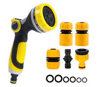 Garden Hose Pipe Spray Gun Set, Thumb Operated Flow Control Hose Spray Gun, Hose End Quick Connectors and Hosepipe Connectors Fittings for Watering Car Pets Washing