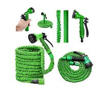 Garden Hose Pipes Expandable 150FT Expanding Magic Water Hosepipe for Garden with 7 Function Spray Gun Nozzle & 3/4", 1/2" Fittings Flexible Extra Strength Watering Hose Lightweight Easy Storage-Green