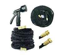 Garden Hose Pipes Expandable 200FT Expanding Magic Water Hosepipe for Garden with 7 Function Spray Gun Nozzle & 3/4", 1/2" Fittings Flexible Extra Strength Watering Hose Lightweight Easy Storage-Black