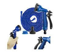 Garden Hose Pipes Expandable 75FT Expanding Magic Water Hosepipe for Garden with 7 Function Spray Gun Nozzle & 3/4", 1/2" Fittings Flexible Extra Strength Watering Hose Lightweight Easy Storage-Blue